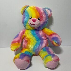 Build-A-Bear 2012 Enchanted Garden Rainbow Hugs Teddy Bear Pastel 16”Plush Clean